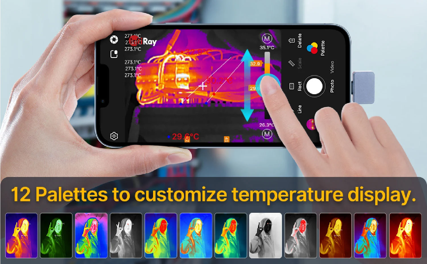 InfiRay P2 Pro Thermal Imager For Phone 256x192 25Hz PCB Circuit Industrial  Test Floor Heating Pipe Temperature Infrared Camera